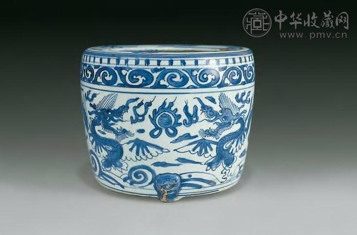 明万历 青花龙纹香炉