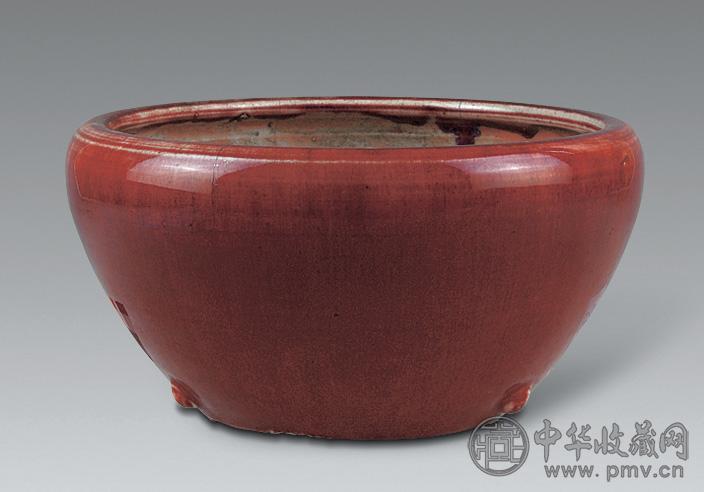 清 红釉炉