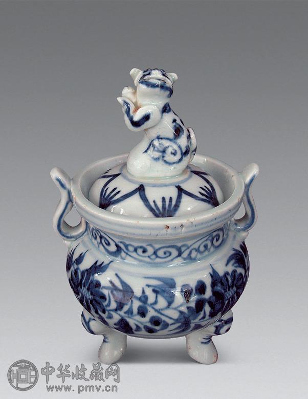 元 青花兽钮炉