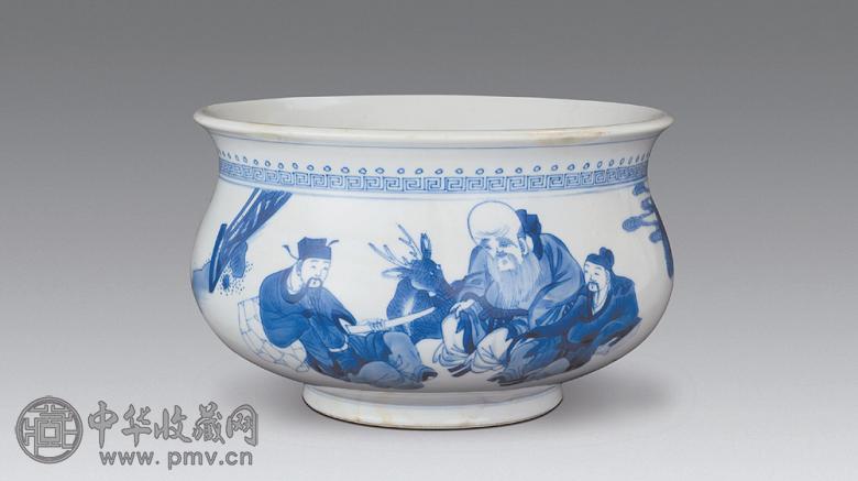 十九世纪 青花人物炉