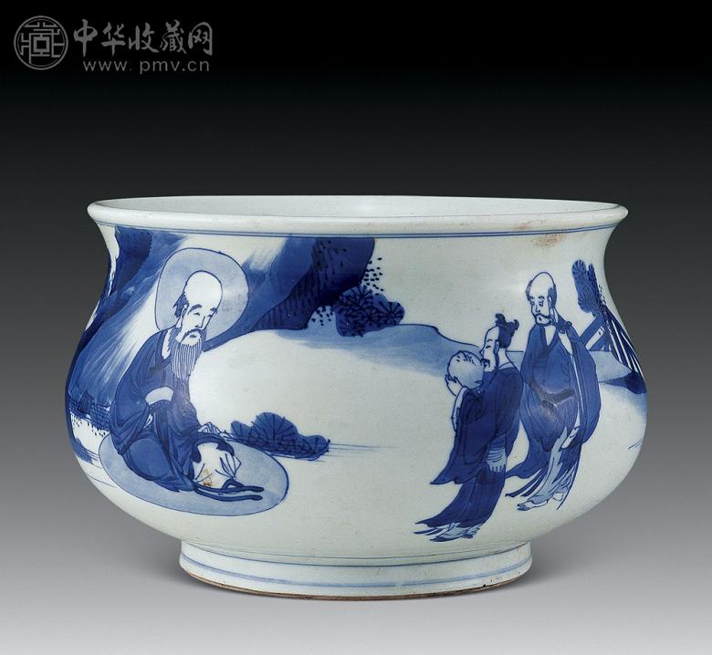 清康熙 青花八仙人物炉