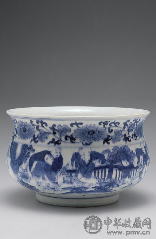 明 青花婴戏图香炉