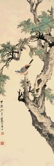 江寒汀 鸣禽图 立轴 设色纸本