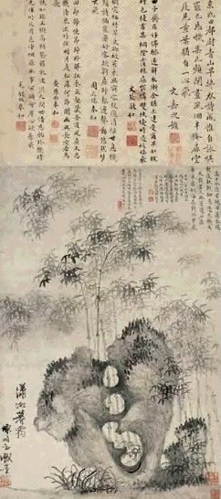 谢时臣 潇湘暮霭图 立轴 水墨纸本