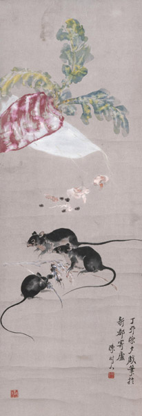 陈树人 丰年图 立轴 设色纸本