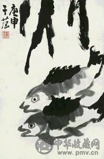 崔子范 游鱼 立轴 纸本