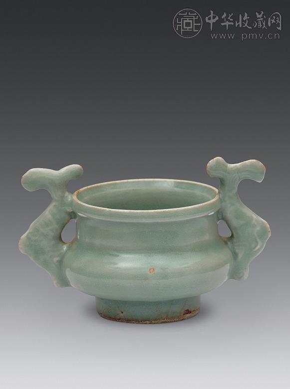 南宋 龙泉窑双鱼耳炉