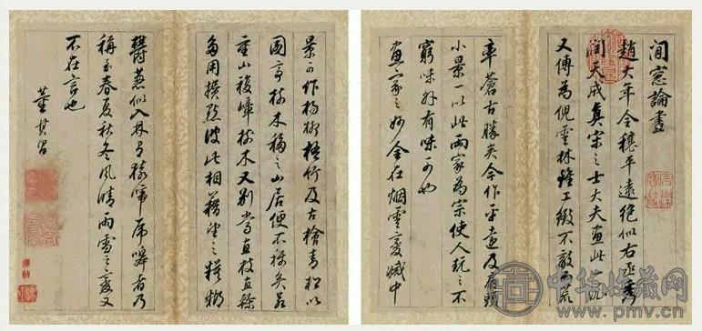 董其昌 闲窗论画 册页