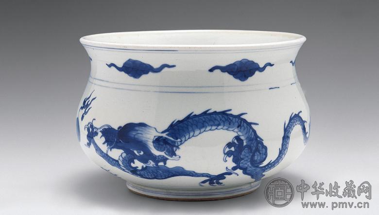 清康熙 清康熙青花双龙戏珠纹香炉