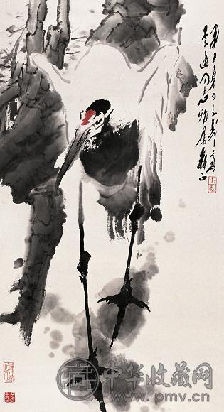 王子武 甲子(1984年)作 仙鹤 立轴 设色纸本