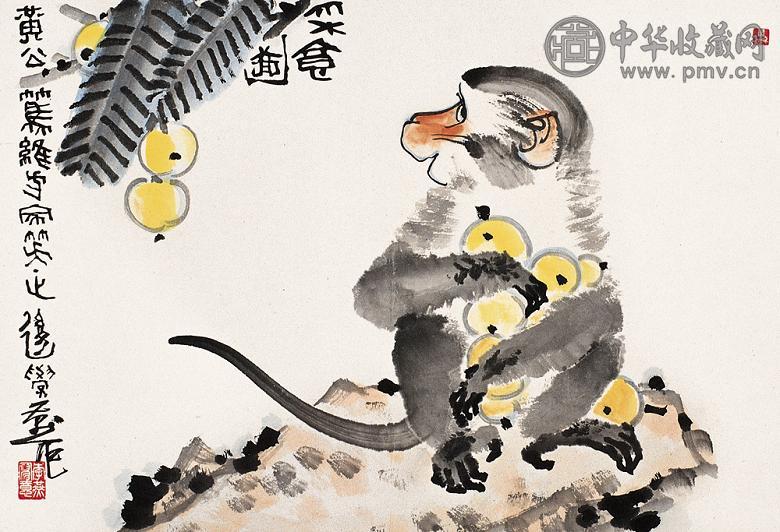 李燕 1982年作 采食图 镜心 设色纸本