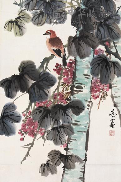 乔木 当代 花鸟 立轴 设色纸本