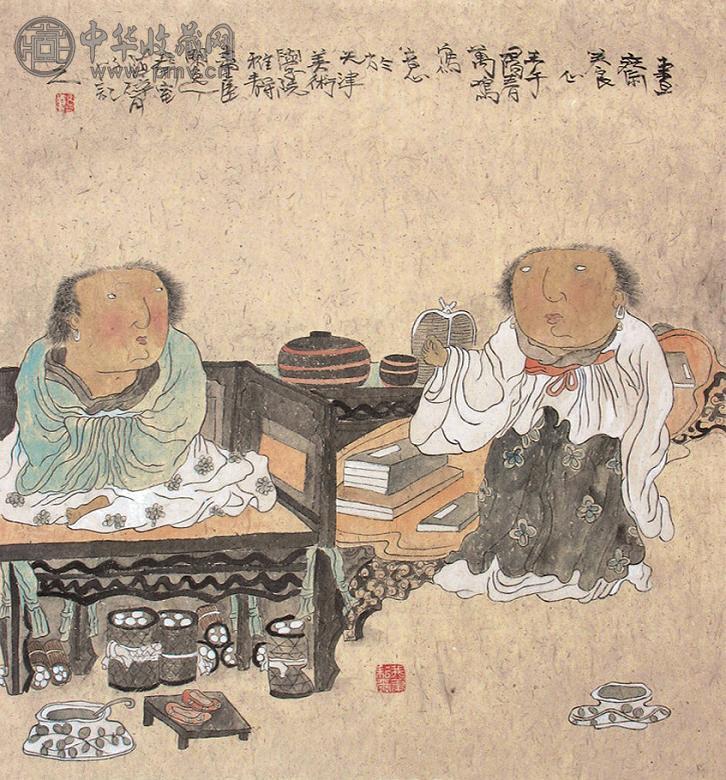 刘万鸣 人物 立轴 设色纸本
