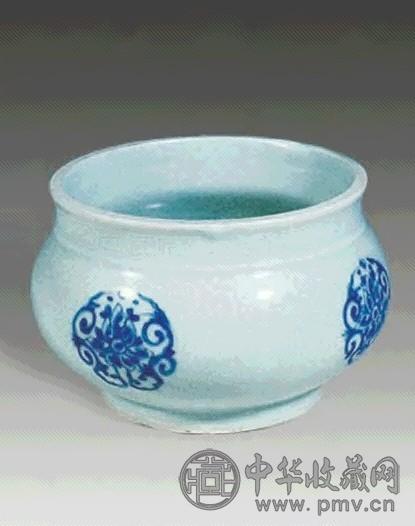 清康熙 青花暗刻小炉