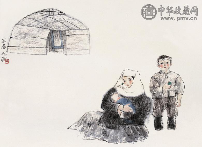 周思聪 安居 镜心 设色纸本