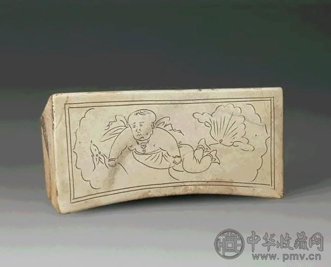 宋 磁州窑刻娃娃枕