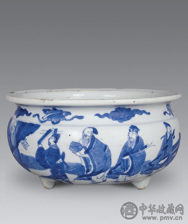 清康熙 青花八仙炉