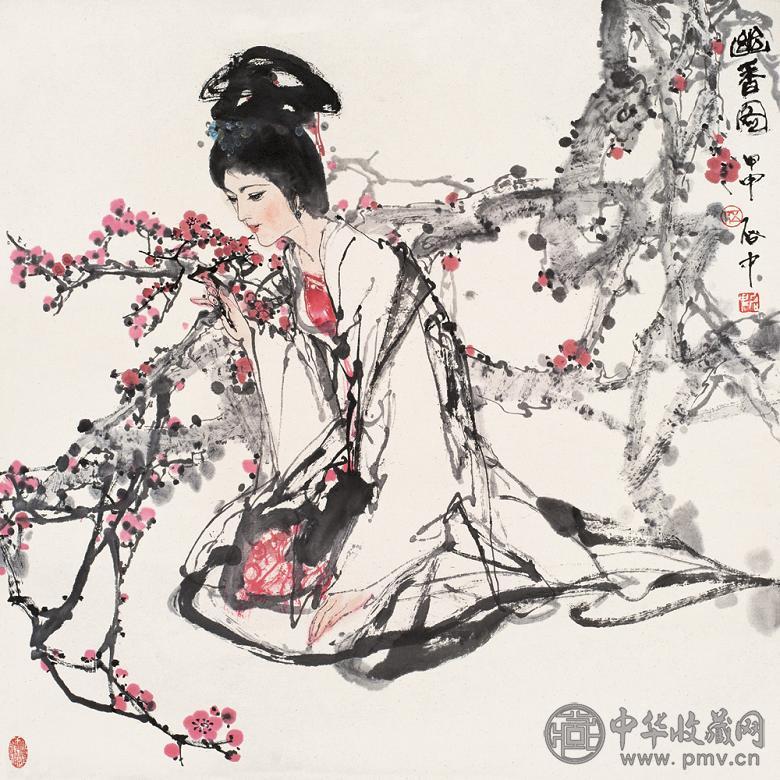 伍启中 幽香图 镜心 设色纸本