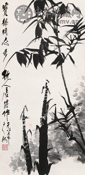 唐云 1985年作 雨后春但 立轴 水墨纸本