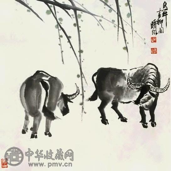 林曦明 春牛图 镜片 纸本