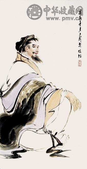 王子武 人物 立轴 设色纸本