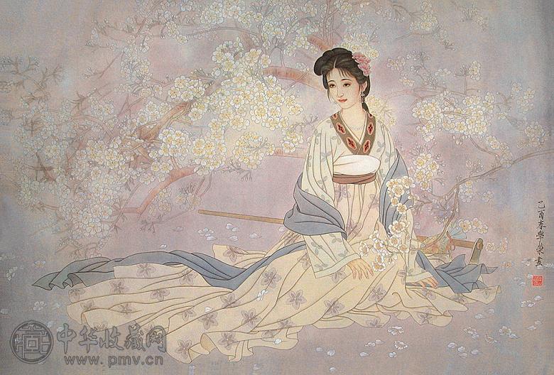 李学荣 人物 镜心 设色纸本