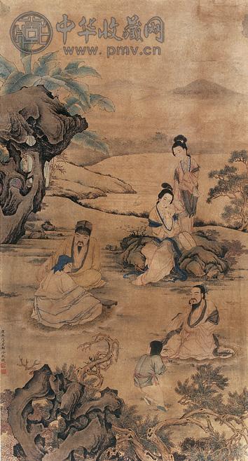 冷枚 人物 立轴 设色纸本
