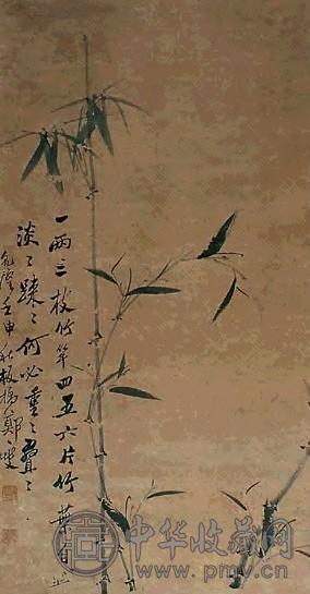 郑板桥墨竹立轴水墨纸本收藏资讯|艺术家|书画家|书画名人|书法家-中华