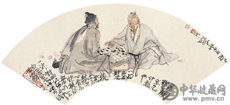 尉晓榕 2005年作 对弈图 镜心 设色纸本