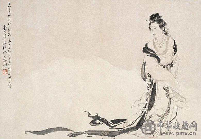 徐操 仕女 镜心 水墨纸本