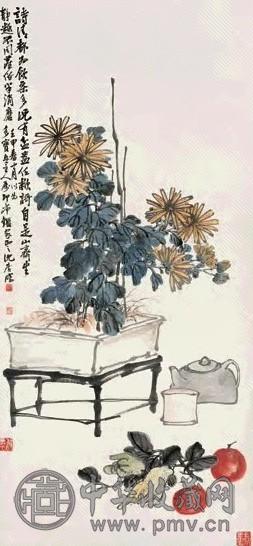 沈一斋 1932年作 花卉 立轴