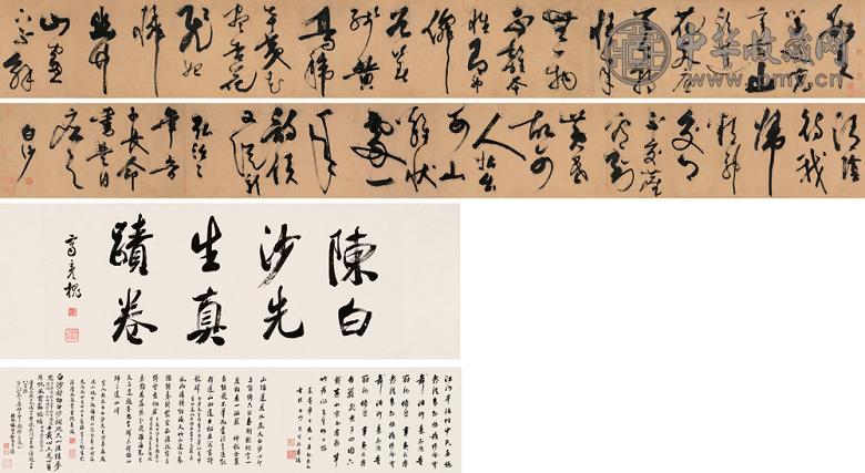 陈献章 弘治二年(1489年)冬 草书诗卷 手卷 纸本