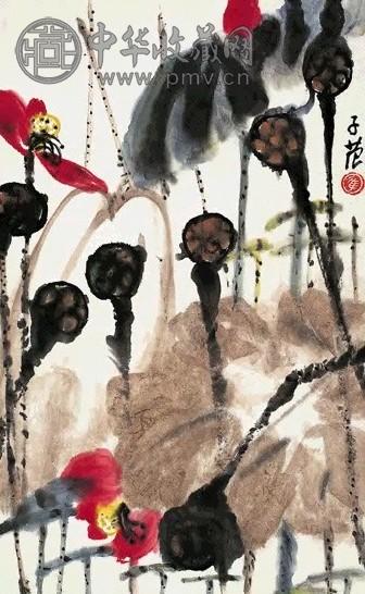 当代 崔子范 莲蓬图 轴