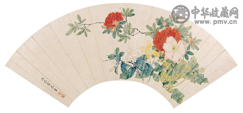 汪承霈 花卉 设色纸本