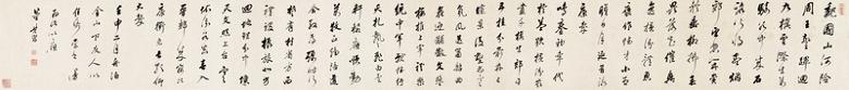 董其昌 1632年作 草书五言诗 手卷 纸本
