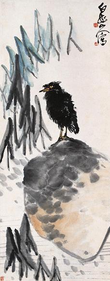 王一亭 八哥图 立轴 设色纸本