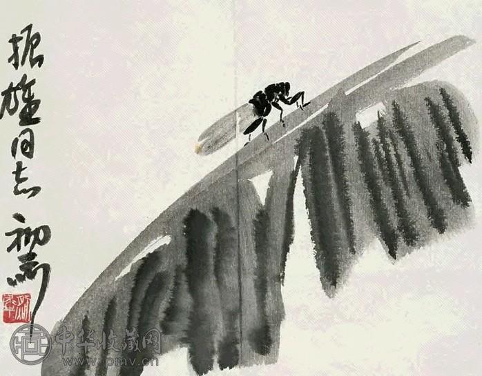 来楚生 芭蕉知了 镜心 水墨纸本