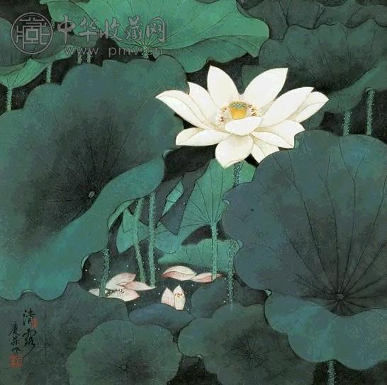 王庆升 清露 镜心 设色纸本