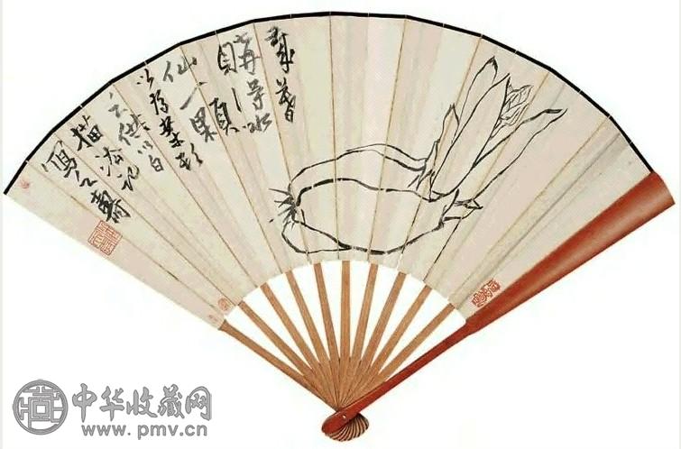 潘天寿 水仙 扇面 水墨纸本