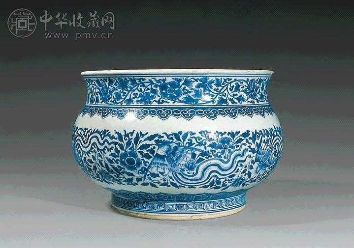 清 青花凤纹香炉