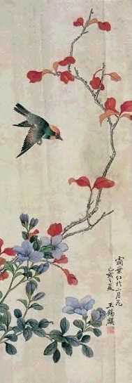 清 王锡麒 花鸟 轴