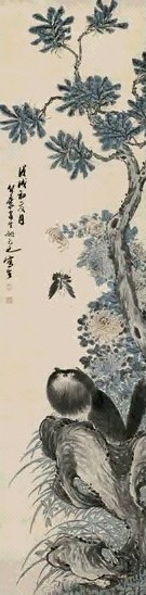 姚元之 1938年作 耄耋图 立轴 设色纸本