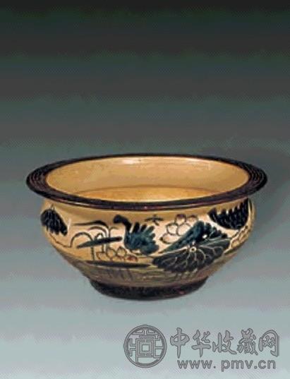 清乾隆 青花釉里红炉