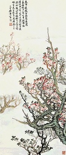 樊浩霖 春雨香红 镜心(连红木框)