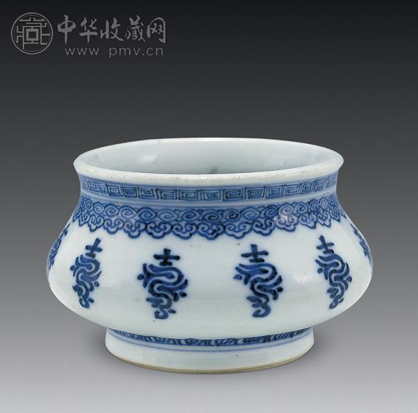 清康熙 青花寿字香炉