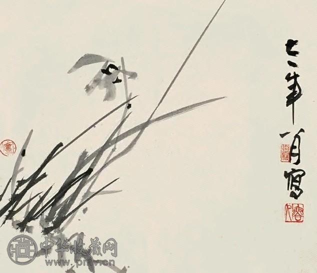 卢坤峰 空谷幽人 镜心 墨色纸本