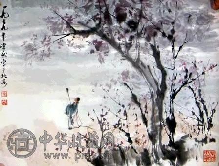 常然 山水人物(2件选1) 镜心 设色纸本