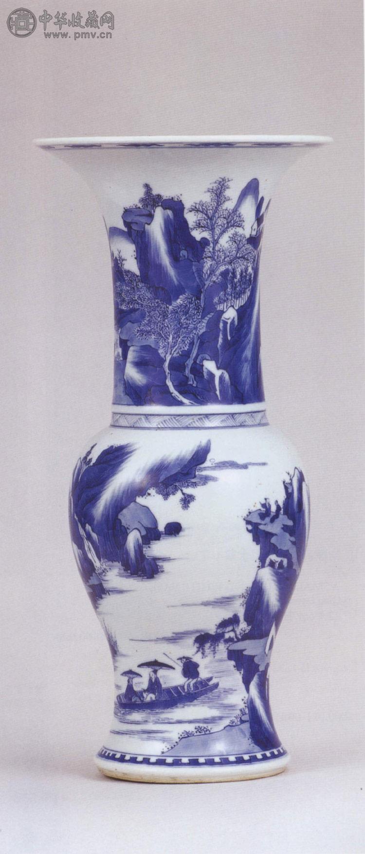 清康熙 青花赤壁图凤尾尊