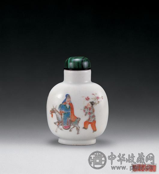 清咸丰 粉彩踏雪寻梅鼻烟壶