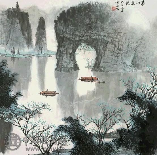 白雪石 己巳(1989年)作 象山春晓 镜心 设色纸本
